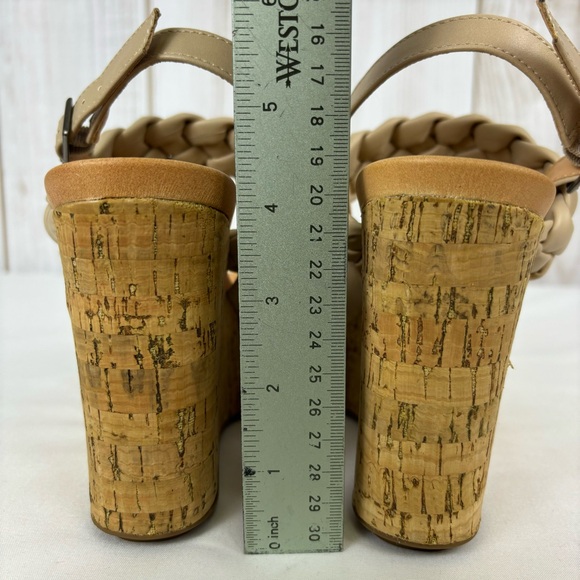 Alter’d State Wedge Sandals Braided Straps Comfort Platform Shoes Tan Size 7.5 - Picture 15 of 16